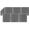 vidaXL Ensemble de clôture WPC 6 Carré + 1 Incliné 1138x186 cm Gris