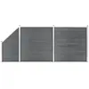 vidaXL Ensemble de clôture WPC 2 Carré + 1 Incliné 446 x 186 cm Gris