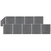 vidaXL Ensemble de clôture WPC 9 Carré + 1 Incliné 1657x186 cm Gris