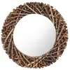 vidaXL Miroir mural 60 cm Teck Rond