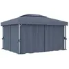 vidaXL Tonnelle avec rideau 4x3 m Anthracite Aluminium