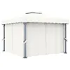 vidaXL Tonnelle avec rideau 3x3 m Blanc crème Aluminium