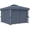 vidaXL Tonnelle avec rideau 3x3 m Anthracite Aluminium