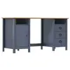 vidaXL Bureau Hill Gris 150x50x74 cm Bois de pin solide