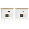 vidaXL Tables de chevet 2 pcs Hill 46x35x49,5 cm Bois de pin solide