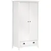 vidaXL Garde-robe à 2 portes Hill Blanc 89x50x170cm Bois de pin solide