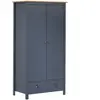 vidaXL Garde-robe à 2 portes Hill Gris 89x50x170cm Bois de pin solide