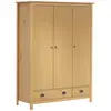 vidaXL Garde-robe à 3 portes Hill 127x50x170 cm Pin solide