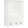 Non communiqué vidaXL Garde-robe à 3 portes Hill Blanc 127x50x170 cm Bois pin solide