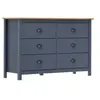 vidaXL Buffet Hill Gris 125x40x80 cm Bois de pin solide
