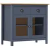 vidaXL Buffet Hill Gris 90x40x80 cm Bois de pin solide