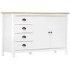 vidaXL Buffet Hill Blanc 130x40x80 cm Bois de pin solide