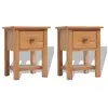 vidaXL Tables de chevet 2 pcs 36x30x47 cm Bois de chêne massif