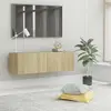 vidaXL Meuble TV Chêne sonoma 100x30x30 cm Aggloméré