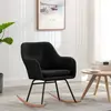 vidaXL Chaise à bascule Noir Tissu