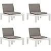vidaXL Chaises de salon de jardin et coussins 4 pcs Plastique Blanc