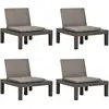 vidaXL Chaises de salon de jardin et coussins 4pc Plastique Anthracite