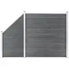 vidaXL Ensemble de clôture WPC 1 Carré + 1 Incliné 273x186 cm Gris