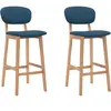 vidaXL Tabourets de bar lot de 2 bleu tissu