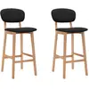 vidaXL Tabourets de bar lot de 2 noir tissu