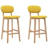 vidaXL Tabourets de bar lot de 2 jaune moutarde tissu