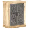 vidaXL Buffet avec portes en acier 60x35x75 cm Bois de manguier solide