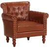 vidaXL Fauteuil Marron Cuir de chèvre véritable