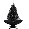 vidaXL Arbre de Noël neigeux avec base de parapluie Noir 140 cm PVC