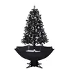 vidaXL Arbre de Noël neigeux avec base de parapluie Noir 170 cm PVC