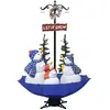 vidaXL Arbre de Noël neigeux avec base de parapluie Bleu 170 cm PVC