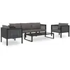 vidaXL Salon de jardin 6 pcs avec coussins Résine tressée Anthracite
