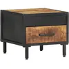 vidaXL Table de chevet 40x40x35 cm Bois de manguier brut