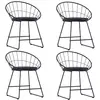 vidaXL Chaises à manger similicuir lot de 4 noir acier