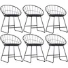 vidaXL Chaises à manger similicuir lot de 6 noir acier