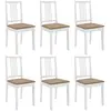 vidaXL Chaises à manger avec coussins lot de 6 blanc bois solide