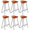 VIDAXL Chaises de bar lot de 6 marron cuir véritable