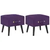 vidaXL Tables de chevet 2 pcs Violet foncé 40x35x40 cm Velours