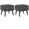 vidaXL Tables de chevet 2 pcs Gris 40x35x40 cm Velours