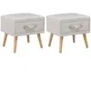 vidaXL Tables de chevet 2 pcs Blanc 40x35x40 cm Similicuir