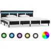 vidaXL Cadre de lit avec LED sans matelas Gris Similicuir 180x200 cm