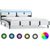 vidaXL Cadre de lit avec LED Blanc Similicuir 120 x 200 cm