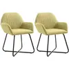 vidaXL Chaises de salle à manger 2 pcs Vert Tissu