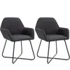 vidaXL Chaises à manger lot de 2 noir tissu
