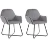 vidaXL Chaises à manger lot de 2 gris velours
