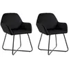 vidaXL Chaises à manger lot de 2 Noir Velours