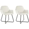 vidaXL Chaises à manger lot de 2 Crème Velours