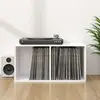 vidaXL Boîte de rangement de vinyles Blanc brillant 71x34x36 cm