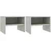 vidaXL 2 pcs Tables de chevet Gris béton 40 x 30 x 30 cm Aggloméré