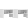 vidaXL 2 pcs Tables de chevet Blanc brillant 40 x 30 x 30 cm Aggloméré