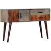 vidaXL Table console Gris 120x35x75 cm Bois de manguier massif brut
